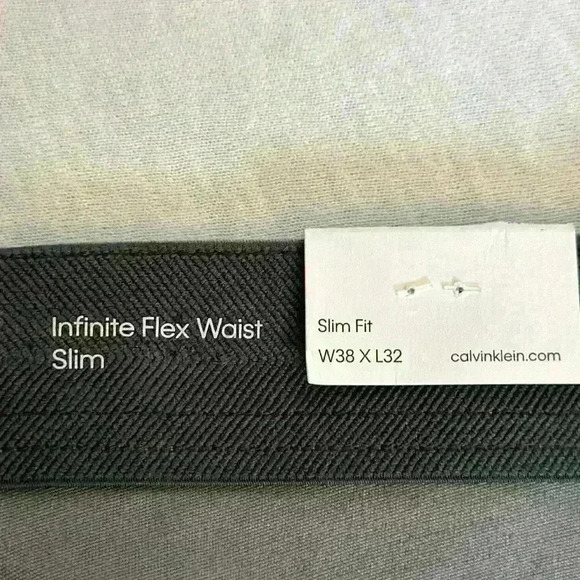 Calvin Klein NWT Gray Slim Fit Flex Waist Stretch 5 Pocket Denim Mens Jean 38W - Picture 14 of 15